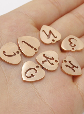 diy镜面桃心手镯饰品配件吊坠