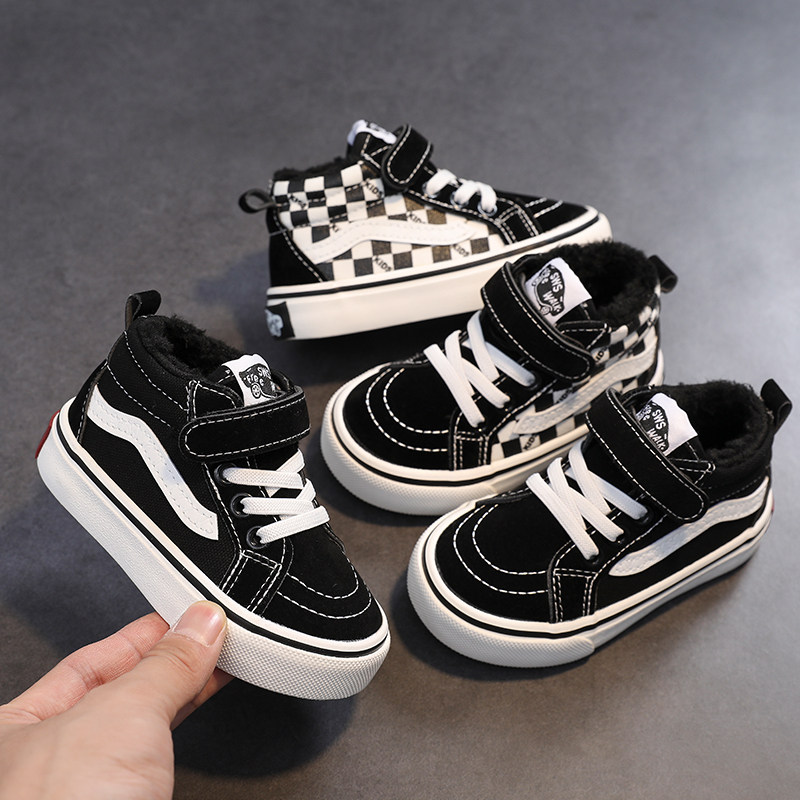 2025冬季新款儿童加绒帆布鞋男童二棉鞋高帮板鞋女童保暖宝宝冬鞋,淘宝优惠券,粉丝福利购,淘宝优惠卷