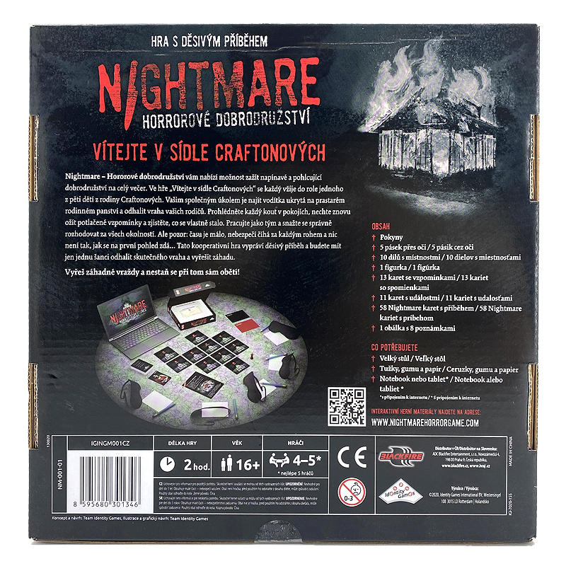 Nightmare horro 噩梦之午夜凶铃逻辑游戏成人休闲桌游卡牌捷克语