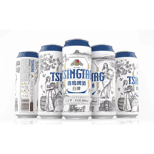 Qingdao Beer All -wheat White Beer Craft Beer 11 degrees 500ml*12 Listen to the whole box