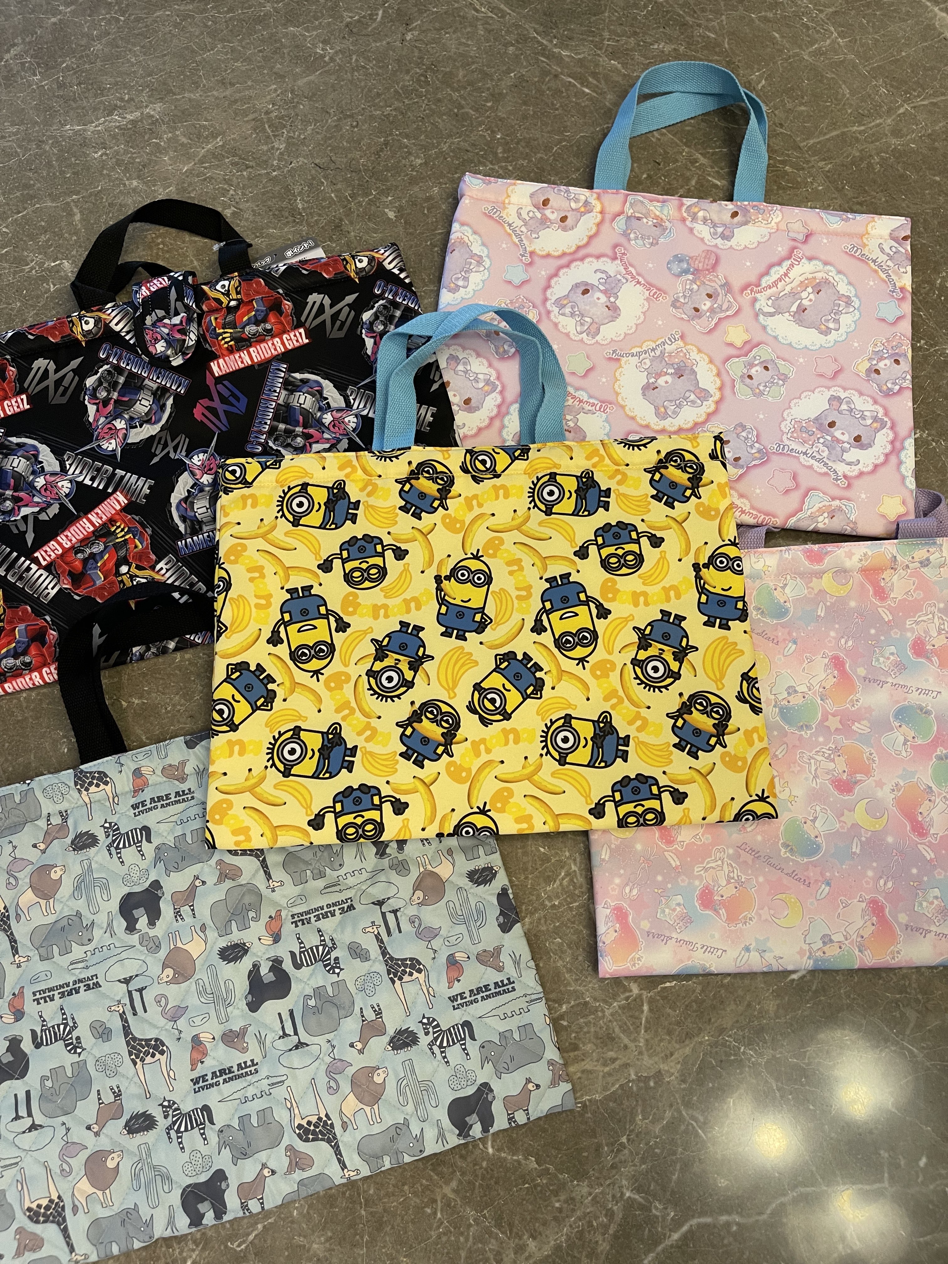 出口日本原单卡通夹棉帆布包 学生补习包 可放A4纸大课本 - 图3