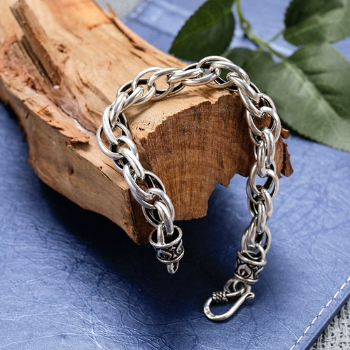 Ретро браслет с косичкой для влюбленных, серебро 925 пробы