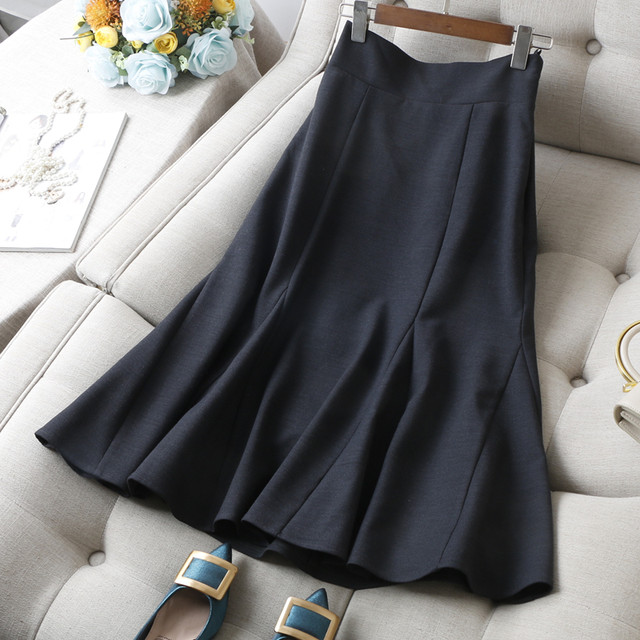 High waist strappy hip skirt suit fishtail skirt autumn