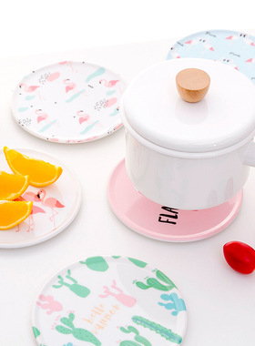 ins火烈鸟树叶碟子网点美食盘子