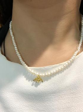 巴洛克珍珠小众设计项链锁骨链