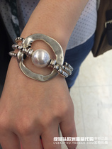European ins Spain Pure handmade Chauga UNO DE 50 FASHION PERSONALITY ROUND PEARL DOUBLE LAYER BRACELET WOMAN