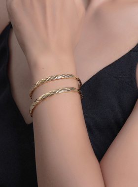 宽版菱形手镯椭圆开口