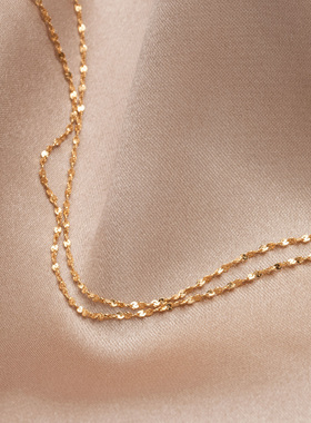 满天星M扣素链轻奢金色细链条