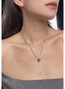 天然贝壳晶石气质吊坠蛇骨链