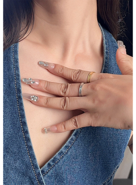 钛钢不易掉色素圈简约