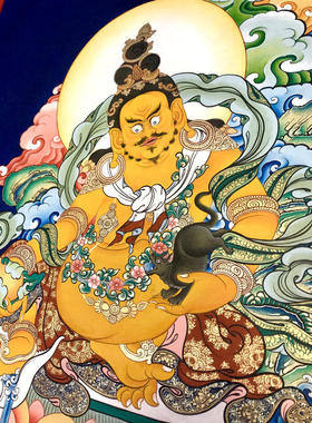 青海热贡黄财神梵巷唐卡装饰画