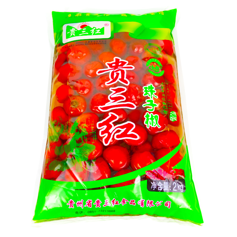 贵三红 珠子椒 2kg*6袋整箱包邮 泡菜母水灯笼椒圆泡椒贵州特产 - 图3