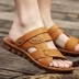 Dép da mùa hè xu hướng nam 2019 dép nam mới đôi dép đi trong nhà đôi giày đi biển thông thường - Sandal boot nam Sandal