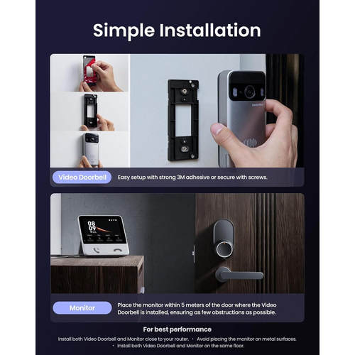 SwitchBot Video Doorbell门铃摄像头2K无线视频支持苹果Homekit - 图0