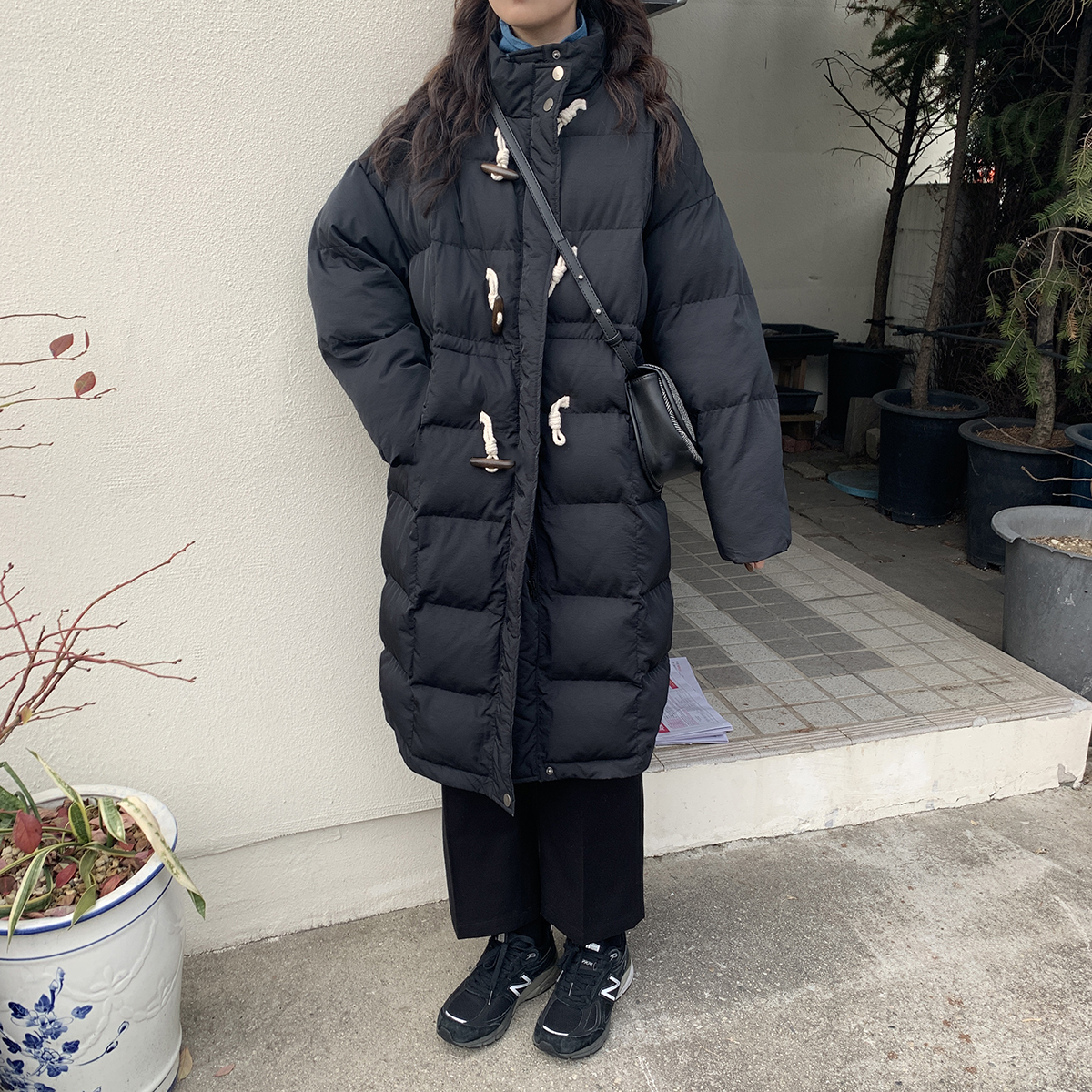 特价清仓！保暖牛角扣棉服2024年冬季新款韩系中长款棉衣外套女装