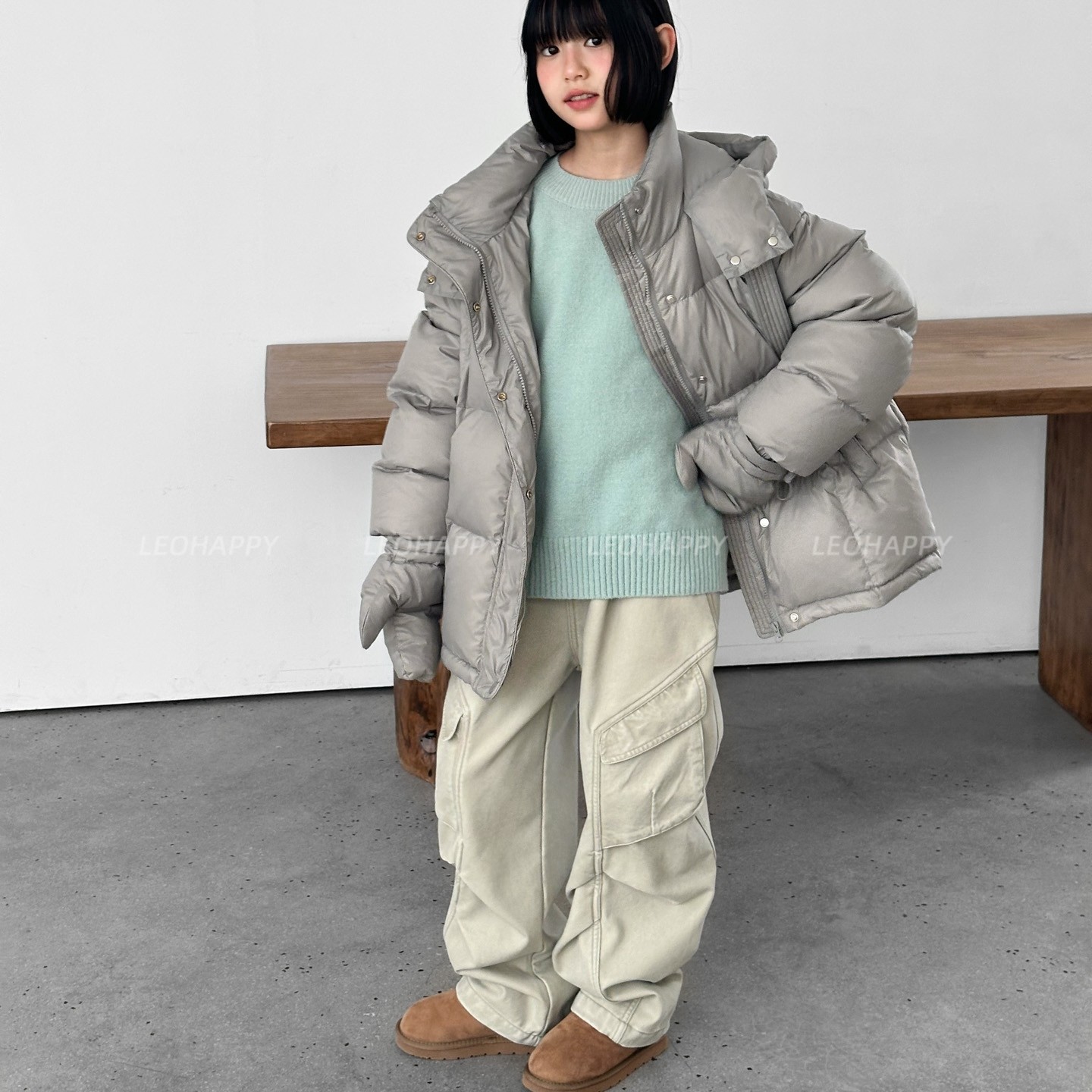 LEOHAPPY女童加绒裤子儿童牛仔裤2025新款中大童工装裤亲子休闲裤,淘宝优惠券,粉丝福利购,淘宝优惠卷