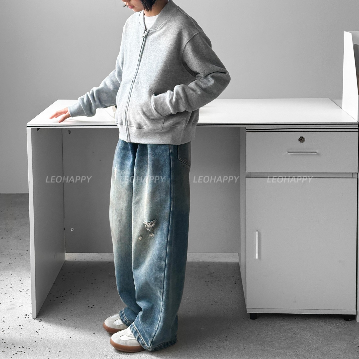 LEOHAPPY女童牛仔裤2025新款儿童裤子秋冬植绒亲子破洞直筒休闲裤,淘宝优惠券,粉丝福利购,淘宝优惠卷