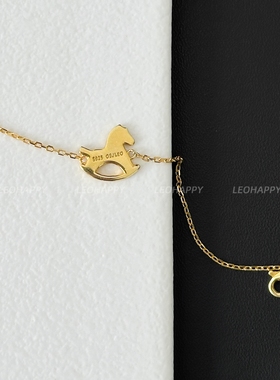 【金芒小驹】18K镀金925银 小马手链