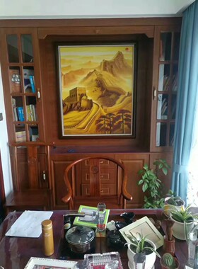 办公室长城纯手绘油画刀画纯手绘