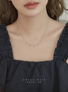 甜西士多925银锆石项链