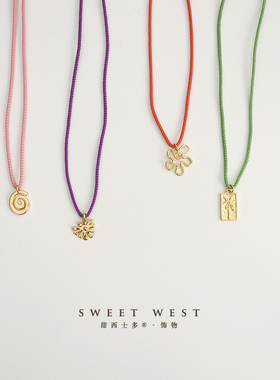 甜西士多多巴胺几何镀金项链