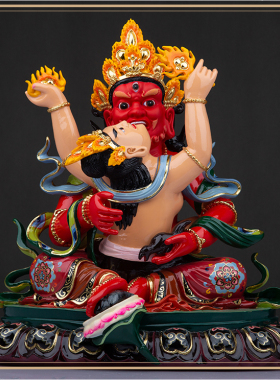 五路财神密宗树脂极彩神像黄财神绿白黑红财神 莲音坊佛像摆件