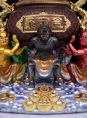 新款树脂五鬼像五方生财小鬼五灵公搬财运财地府神像招财装饰摆件