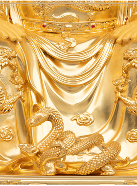 铜贴金玄天上帝神像摆件