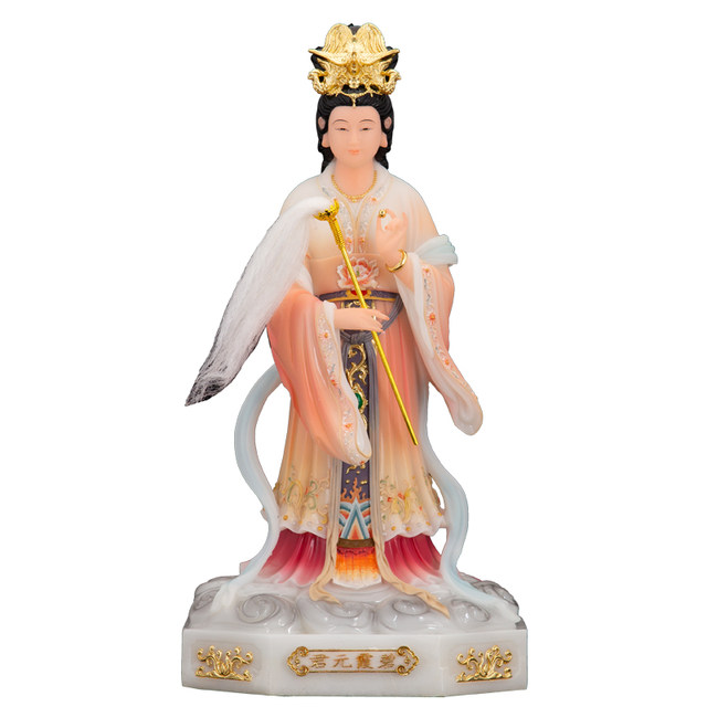 Standing Bixia Yuanjun Goddess Statue Resin White Marble Dongyue Taishan Grandma Taishan Our Lady Home Worship Decoration