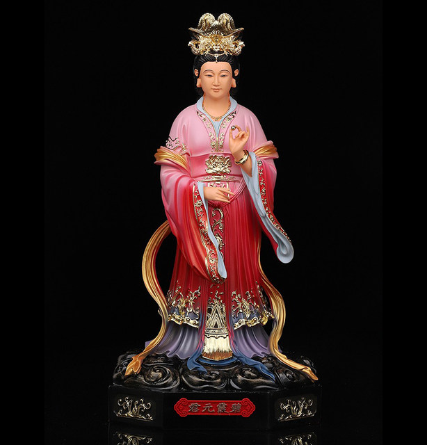 Standing Bixia Yuanjun Goddess Statue Resin White Marble Dongyue Taishan Grandma Taishan Our Lady Home Worship Decoration