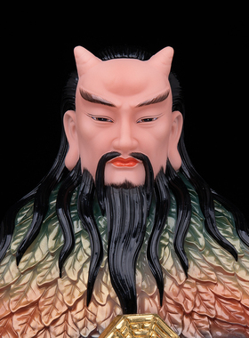 汉白玉伏羲八卦神像摆件