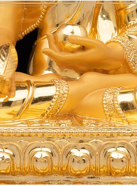 佛藏传密宗贴金纯铜药师佛