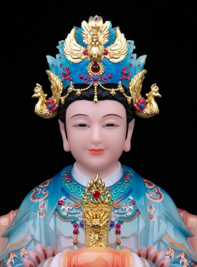 汉白玉碧霞元君神像泰山娘娘