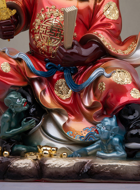 鸿福钟馗树脂瑞彩神像供奉摆件