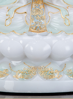 汉白玉实心居家无生老母摆件