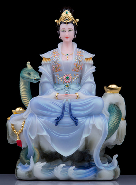女娲娘娘汉白玉神像摆件