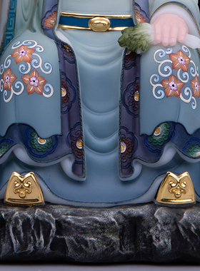 合成玉实心坐山药王摆件