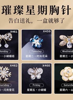 缔晶胸针高档女胸花防走光扣针