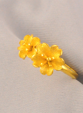 新款花朵女款戒指镀金时尚百搭