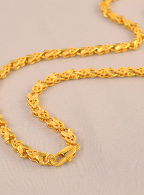 欧美复古轻奢镀金铜锁骨链女款