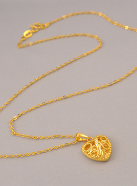 新款吊坠配项链镀24K金色项链女