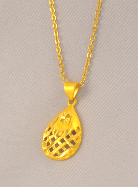 镂空车花女款小吊坠送链子