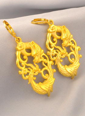 原创龙凤女款耳环结婚新娘婚嫁