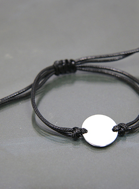 刻字照片银牌日韩风情侣手链定制