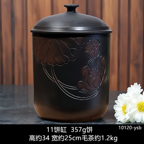 云南建水紫陶茶叶罐大号储存普洱茶罐大容量密封防潮醒茶水米缸 - 图1