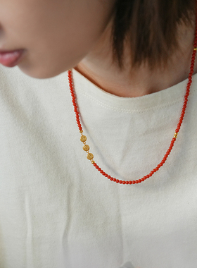 新中式原创南红项链shannai川料