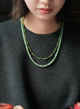 shannai原创天然碧和田碧玉项链