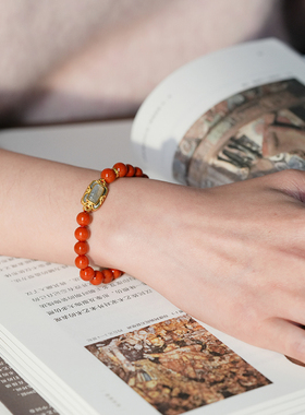 shannai原创「鸿运连锦」新中式天然川料南红手串本命年新年礼物