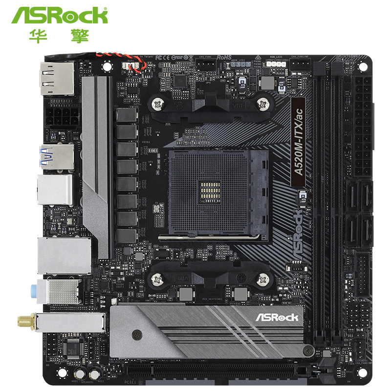 ASROCK/华擎科技 A520M-ITX/ac台式机主板支持 5500 5600G 5700X-图1