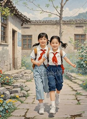 新款童年回忆上学路上报墙贴画教室走廊卧室宿舍房间装饰画自粘画